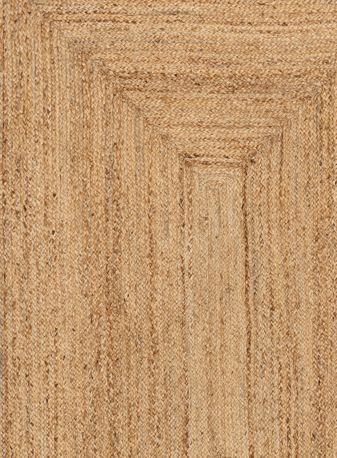 Ejiya Natural Brown Scalloped Jute Rug