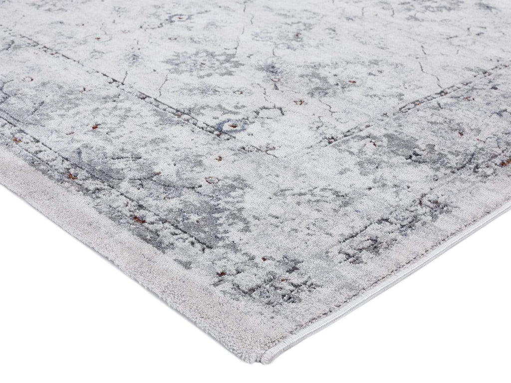 Elisha Grey and Blue Traditional Distressed Medallion Rug *NO RETURNS UNLESS FAULTY