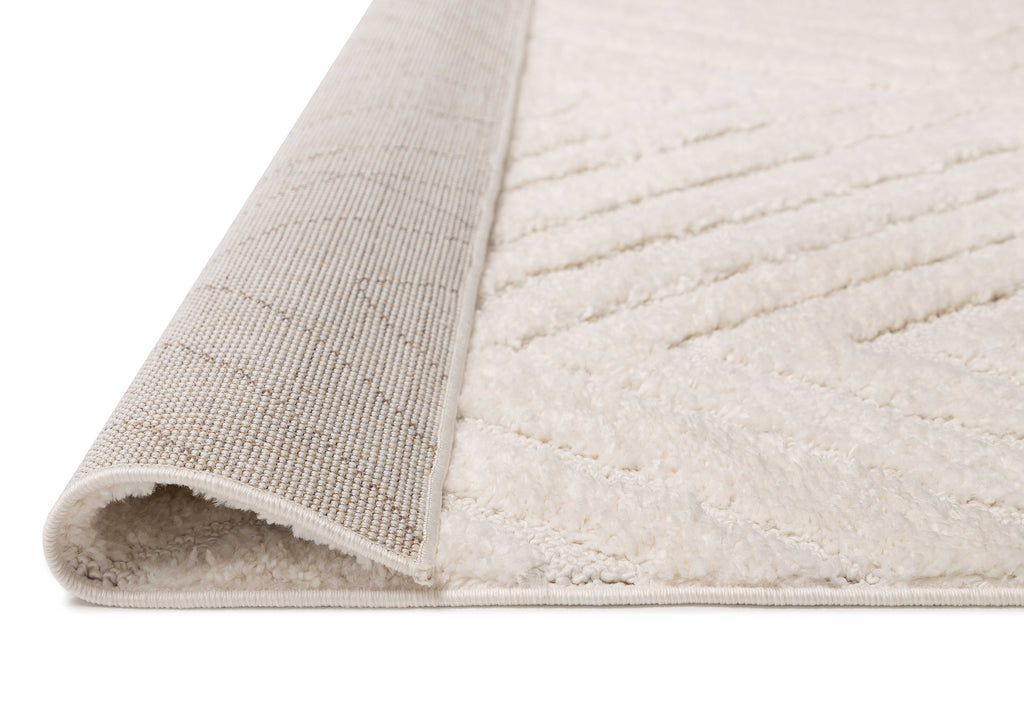 Elle Ivory Cream Diamond Tribal Textured Rug