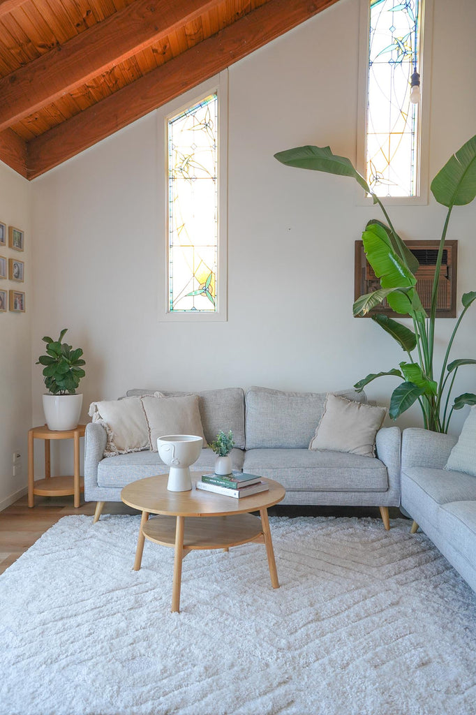 Elle Ivory Cream Diamond Tribal Textured Rug