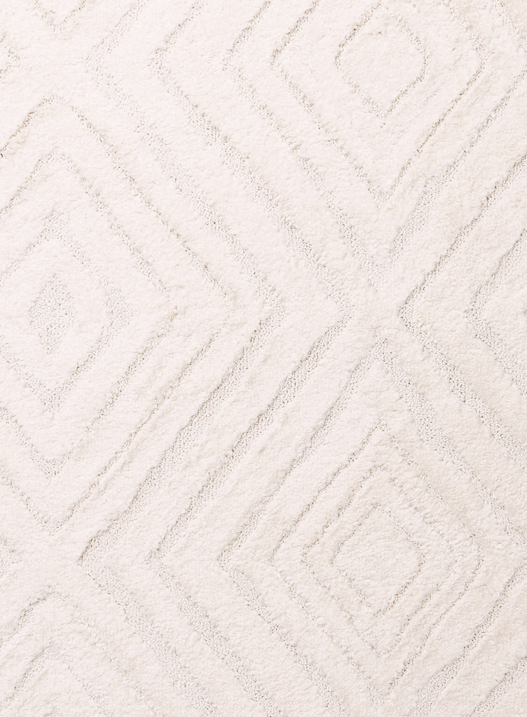 Elle Ivory Cream Diamond Tribal Textured Rug