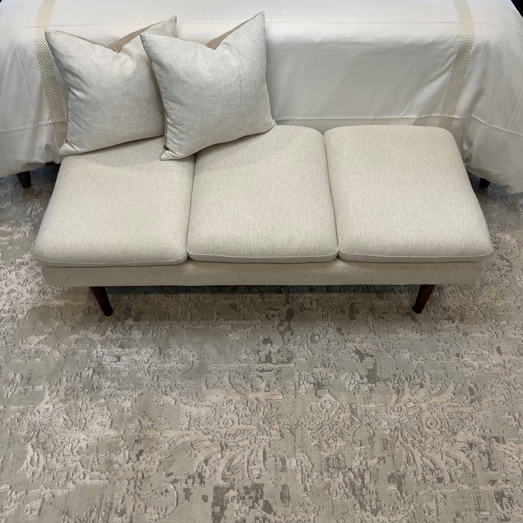 Ellery Grey Ivory Distressed Floral Rug