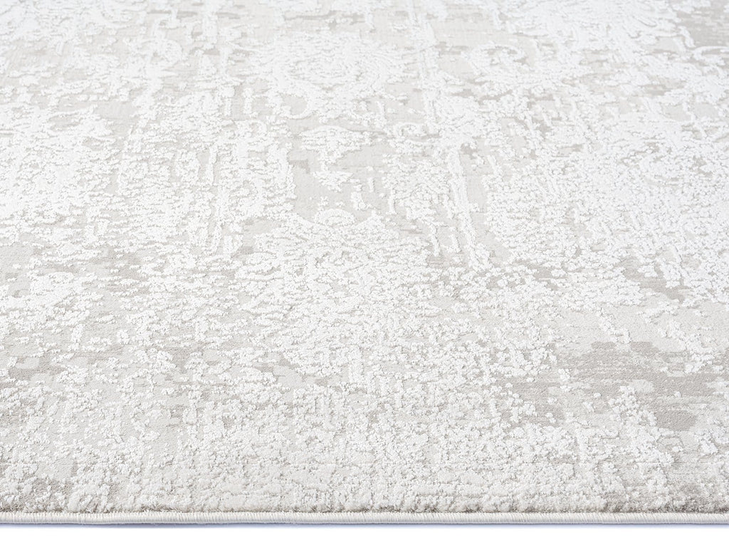 Ellery Grey Ivory Distressed Floral Rug