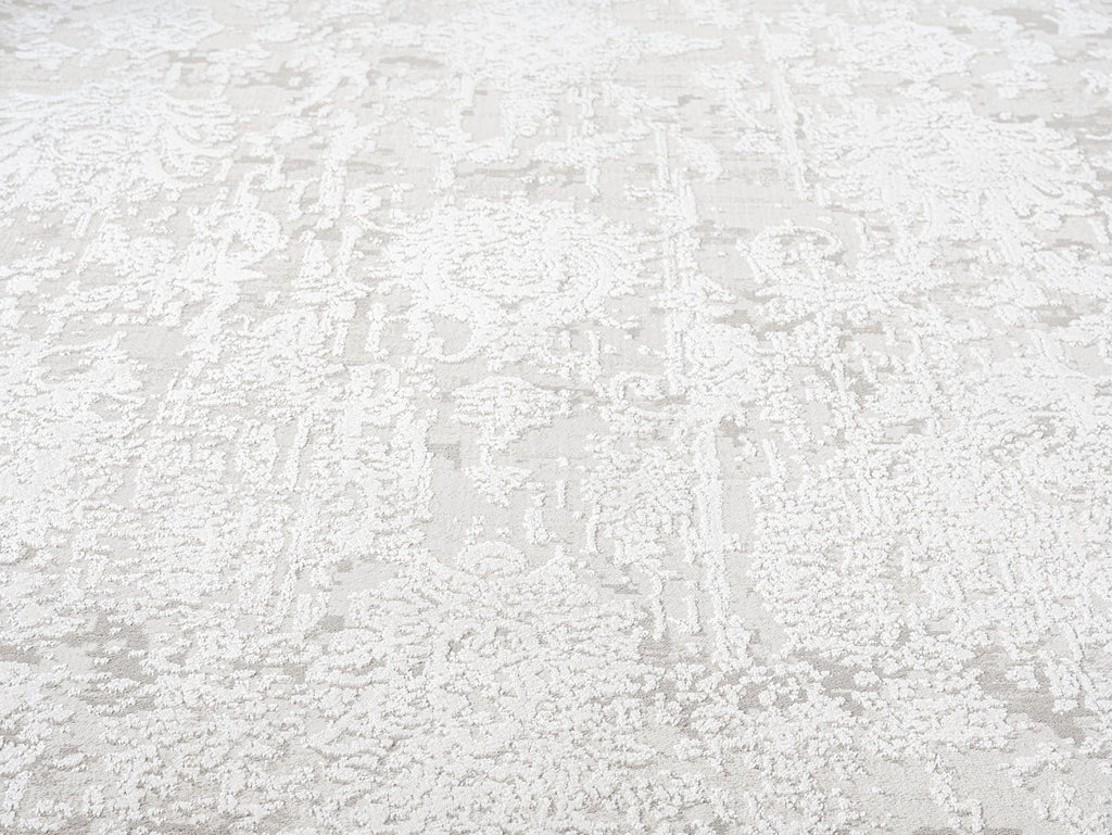 Ellery Grey Ivory Distressed Floral Rug