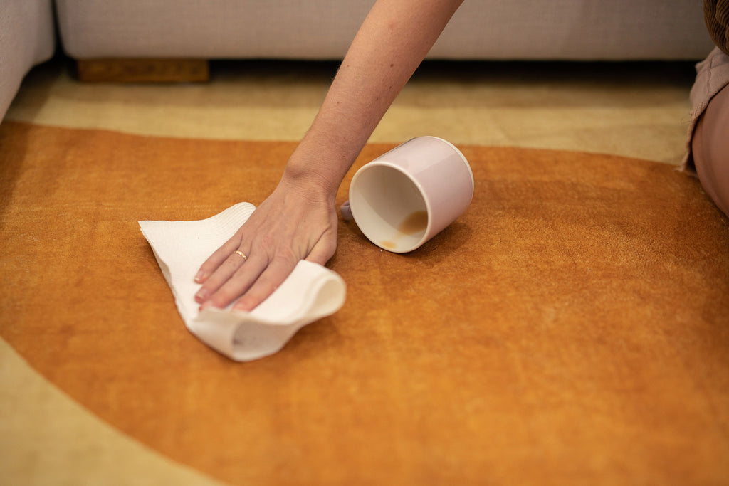 Ellie Mustard Botanical Washable Rug