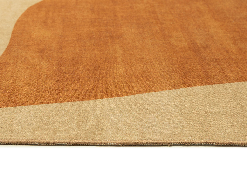 Ellie Mustard Botanical Washable Rug