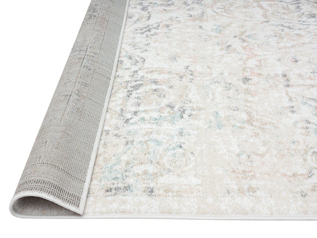 Elouise Cream And Grey Multi-Colour Traditional Floral Runner Rug