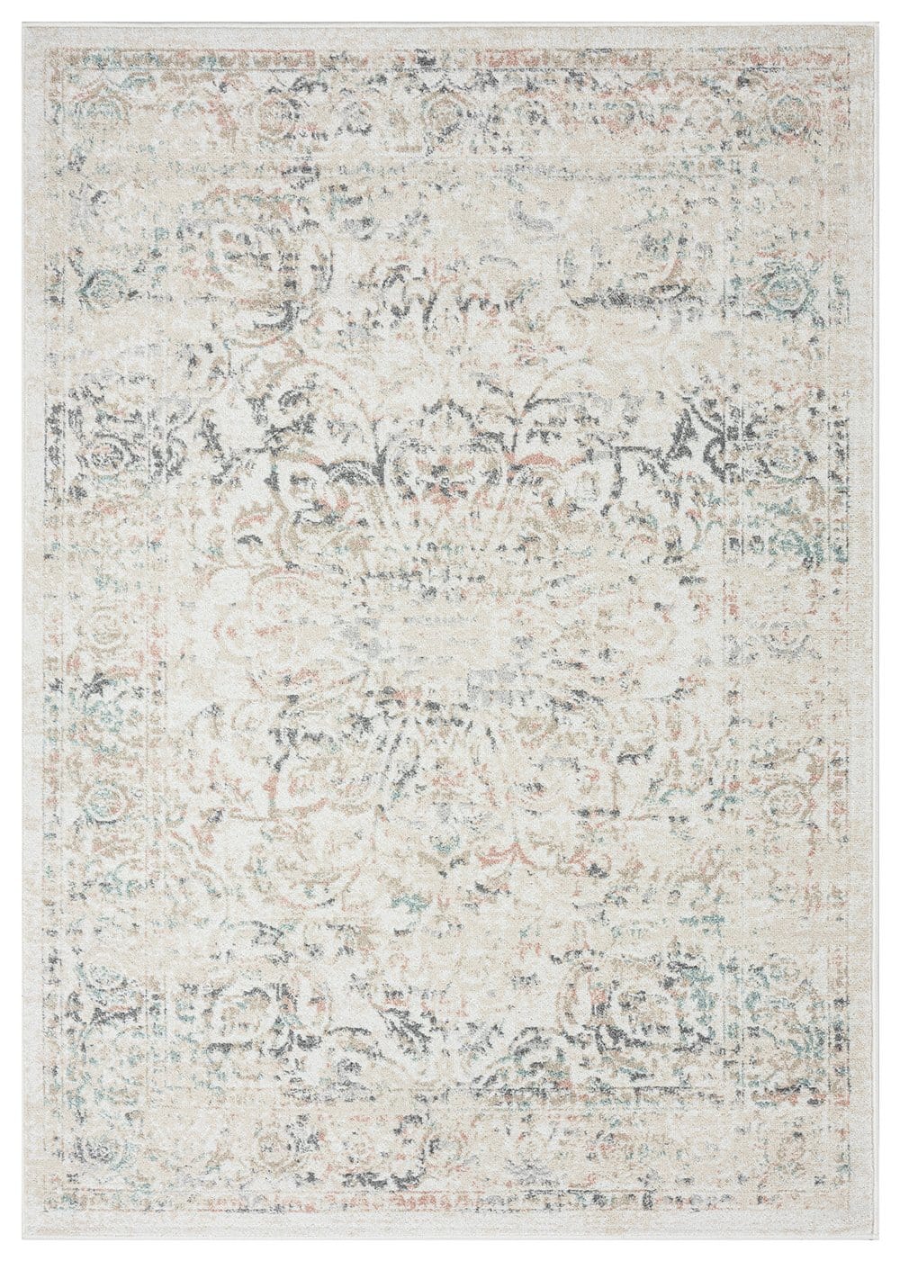 Elouise Cream And Grey Multi-Colour Traditional Floral Rug