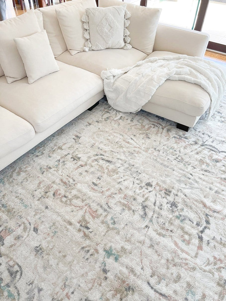 Elouise Cream And Grey Multi-Colour Traditional Floral Rug