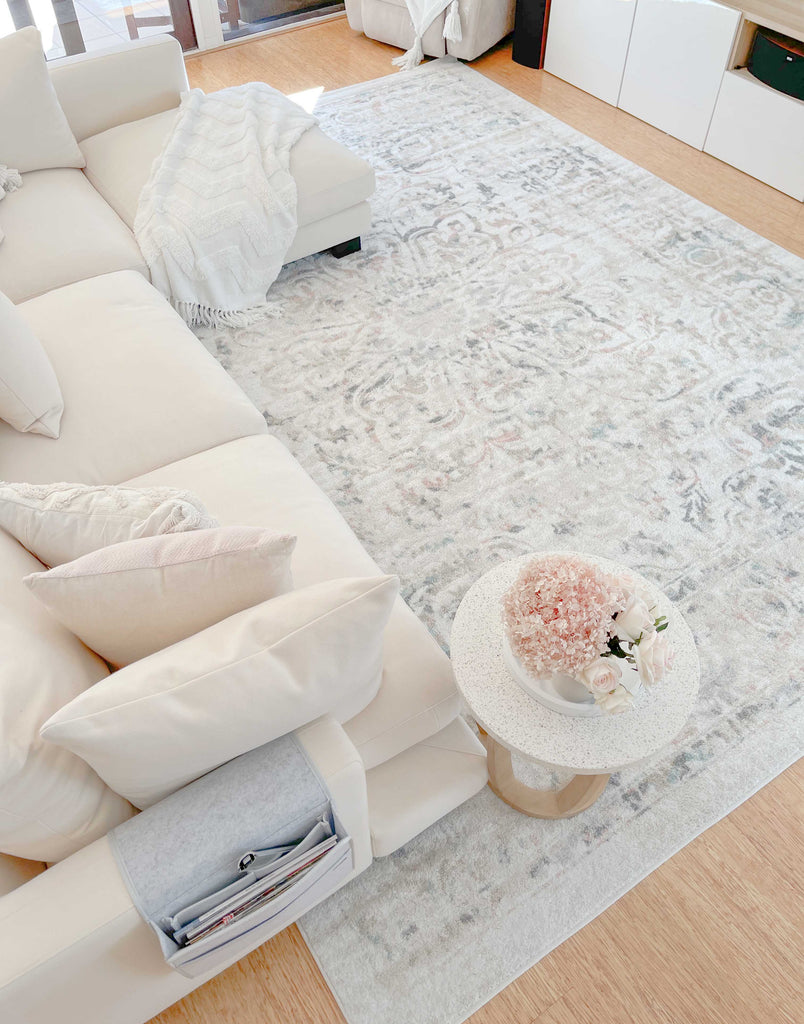 Elouise Cream And Grey Multi-Colour Traditional Floral Rug