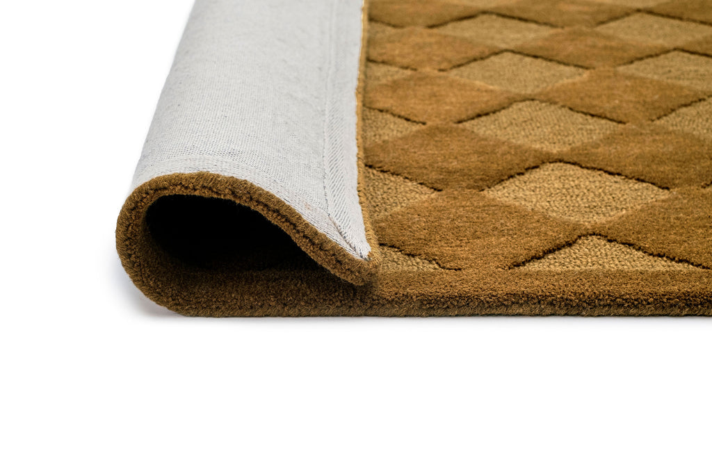Emeka Moss Brown Diamond Hand-Tufted Rug