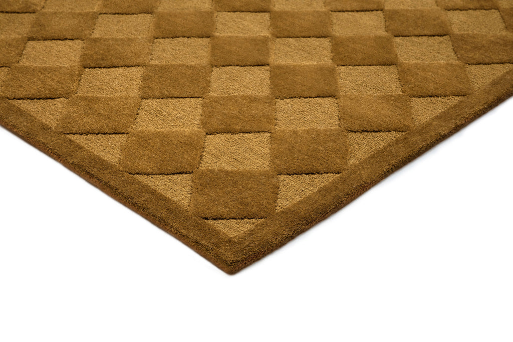 Emeka Moss Brown Diamond Hand-Tufted Rug