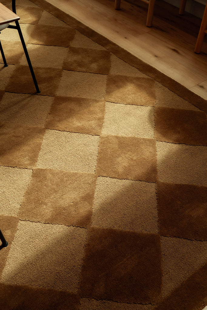 Emeka Moss Brown Diamond Hand-Tufted Rug