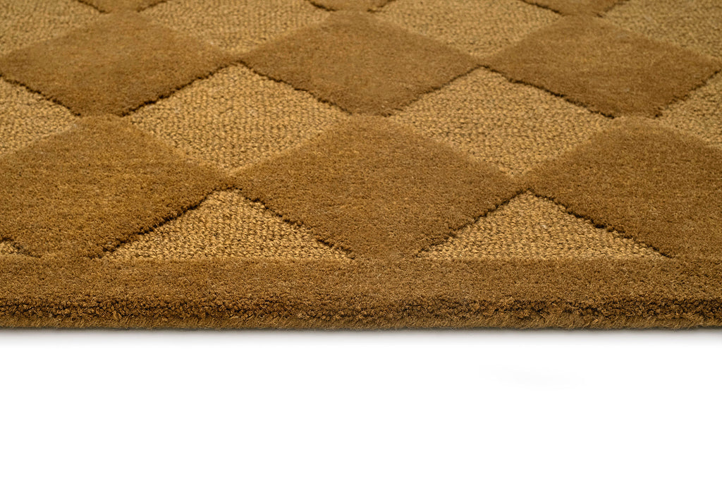 Emeka Moss Brown Diamond Hand-Tufted Rug