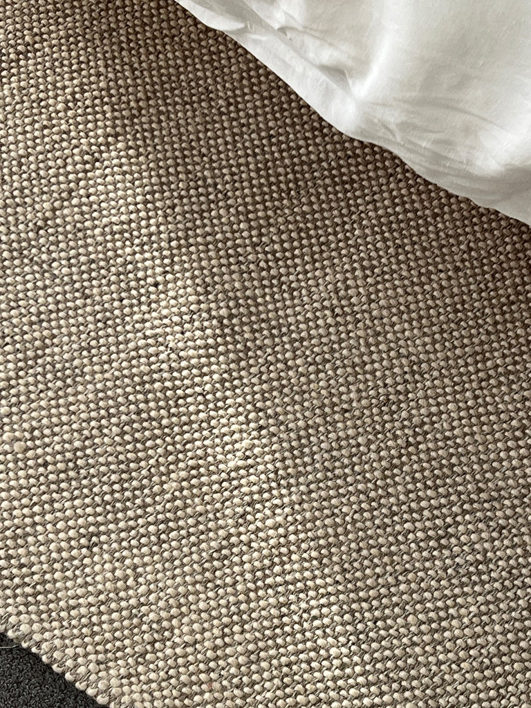 Eminah Cream Beige Handmade Wool Rug