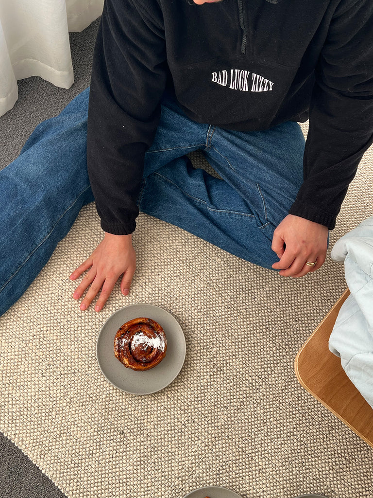 Eminah Cream Beige Handmade Wool Rug