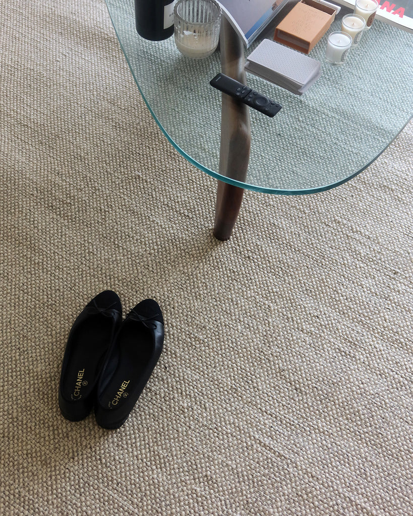 Eminah Cream Beige Handmade Wool Rug