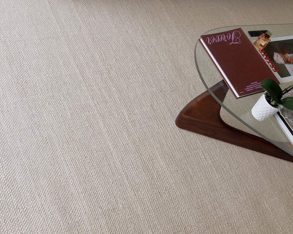 Eminah Cream Beige Handmade Wool Rug