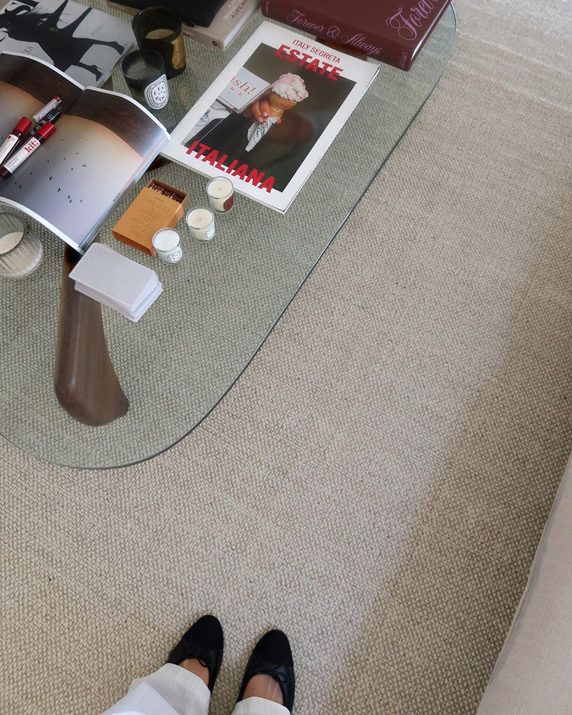 Eminah Cream Beige Handmade Wool Rug