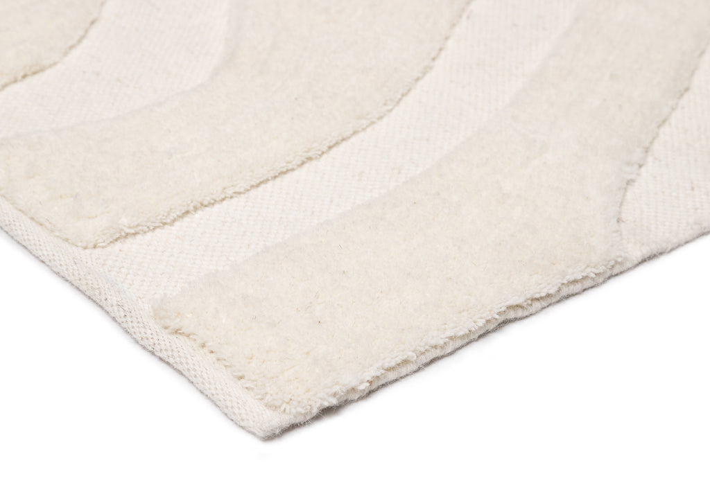 Eniko Abstract Cream Washable Wool Rug