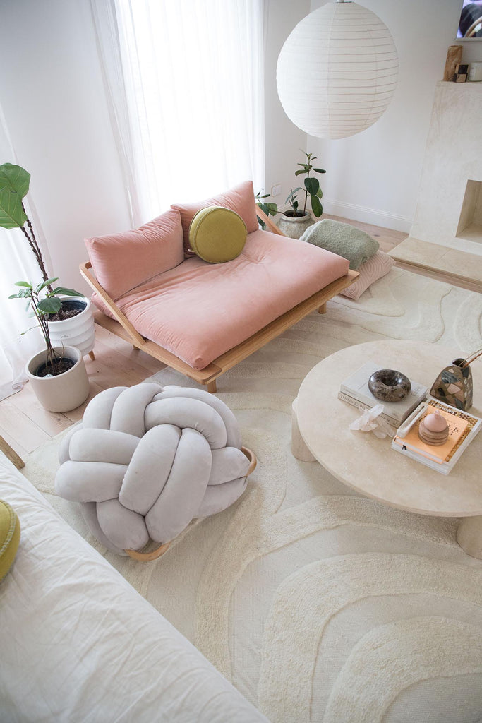 Eniko Abstract Cream Washable Wool Rug