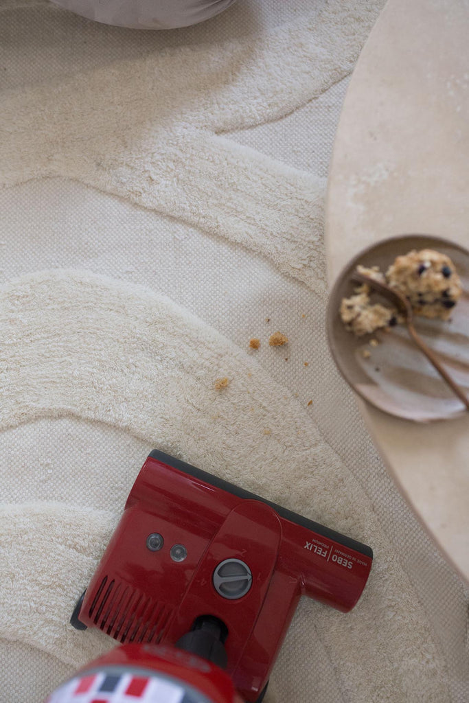 Eniko Abstract Cream Washable Wool Rug