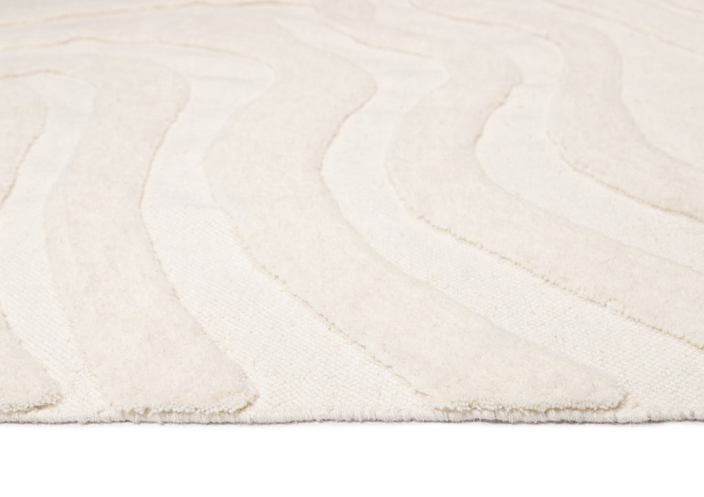 Eniko Abstract Cream Washable Wool Rug