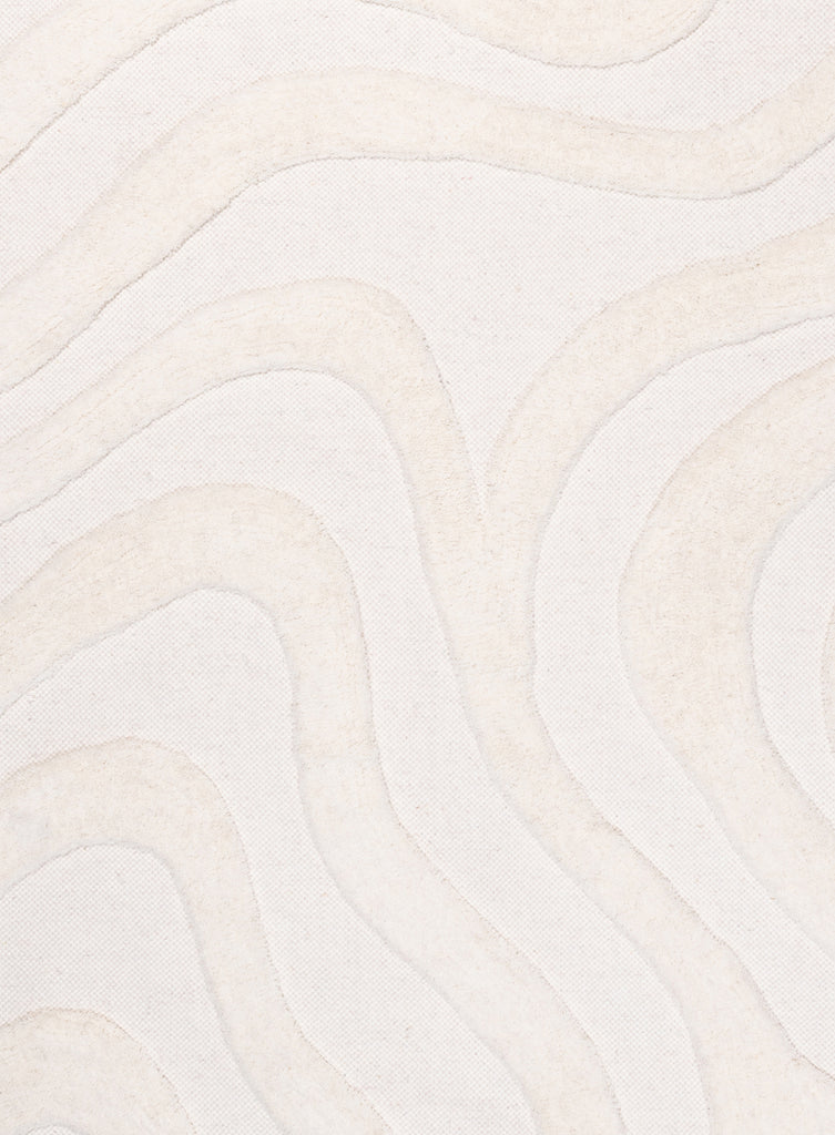 Eniko Abstract Cream Washable Wool Rug
