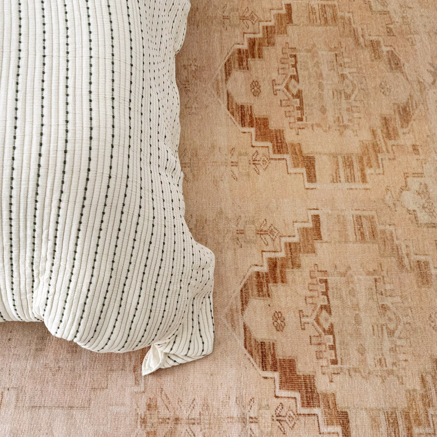 Esther Cream and Peach Tribal Washable Rug