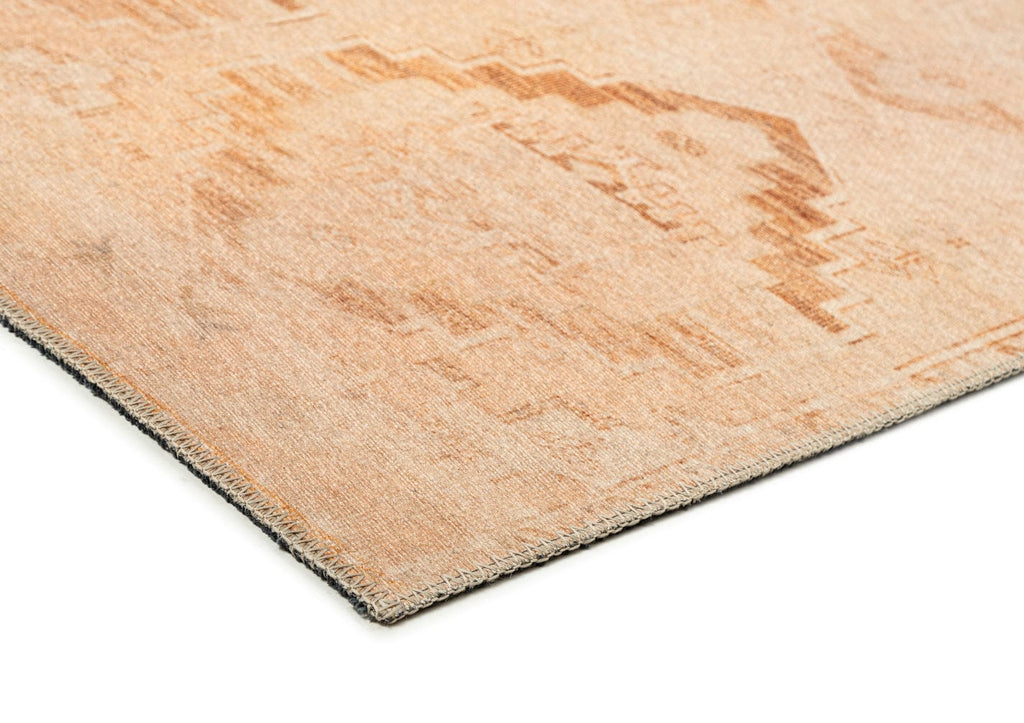 Esther Cream and Peach Tribal Washable Rug