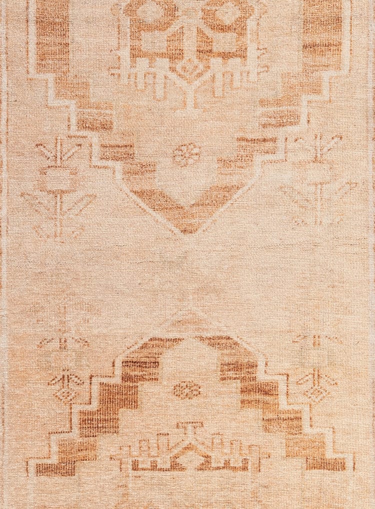 Esther Cream and Peach Tribal Washable Runner Rug