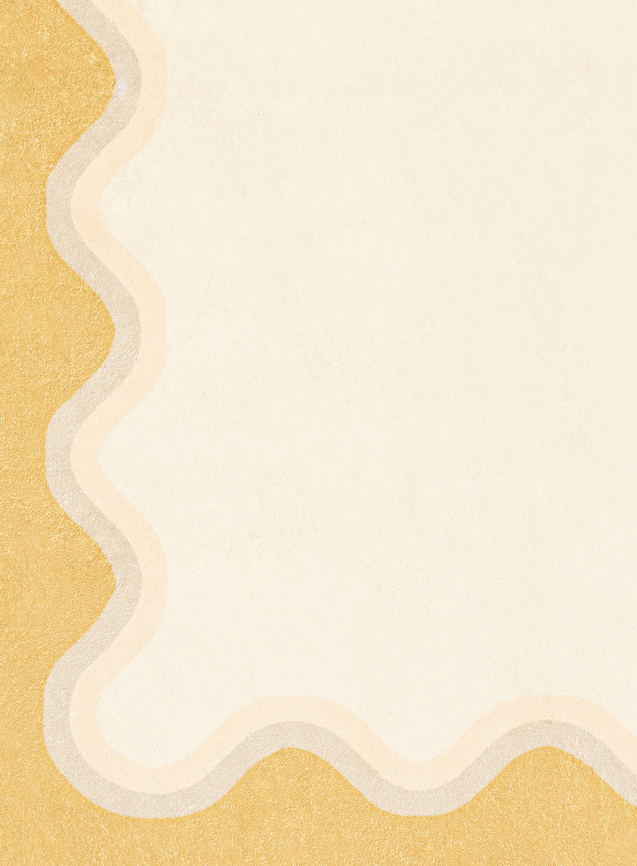 Esti Cream and Yellow Wiggle Bordered Washable Rug