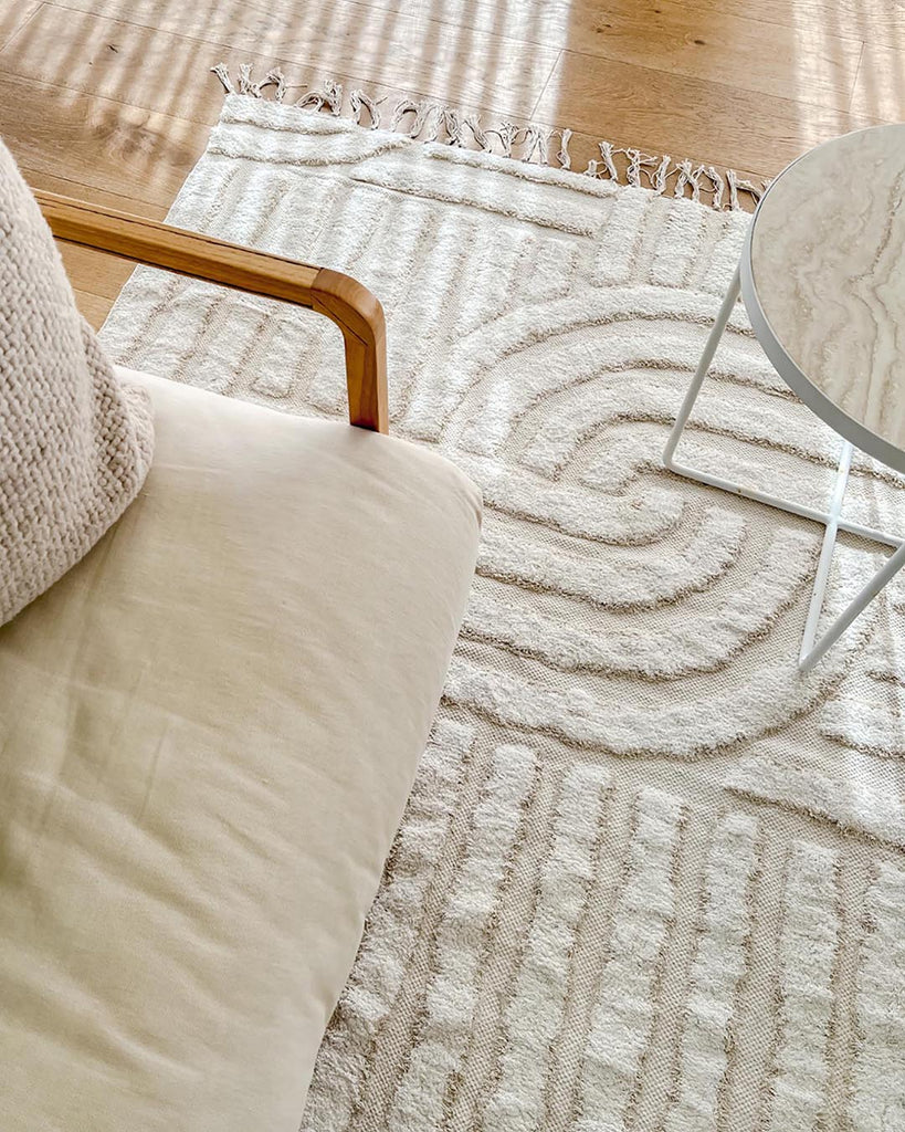 Etta Ivory Geometric Washable Rug