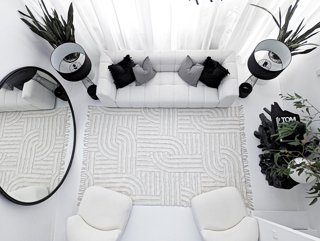 Etta Ivory Geometric Washable Rug