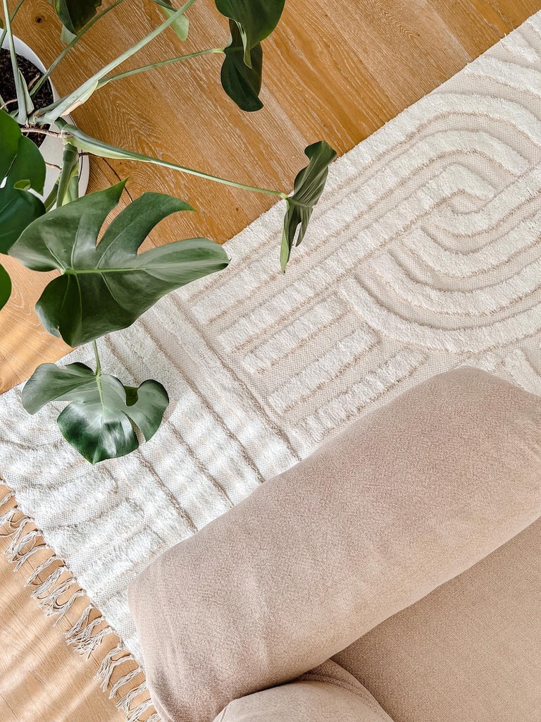 Etta Ivory Geometric Washable Rug