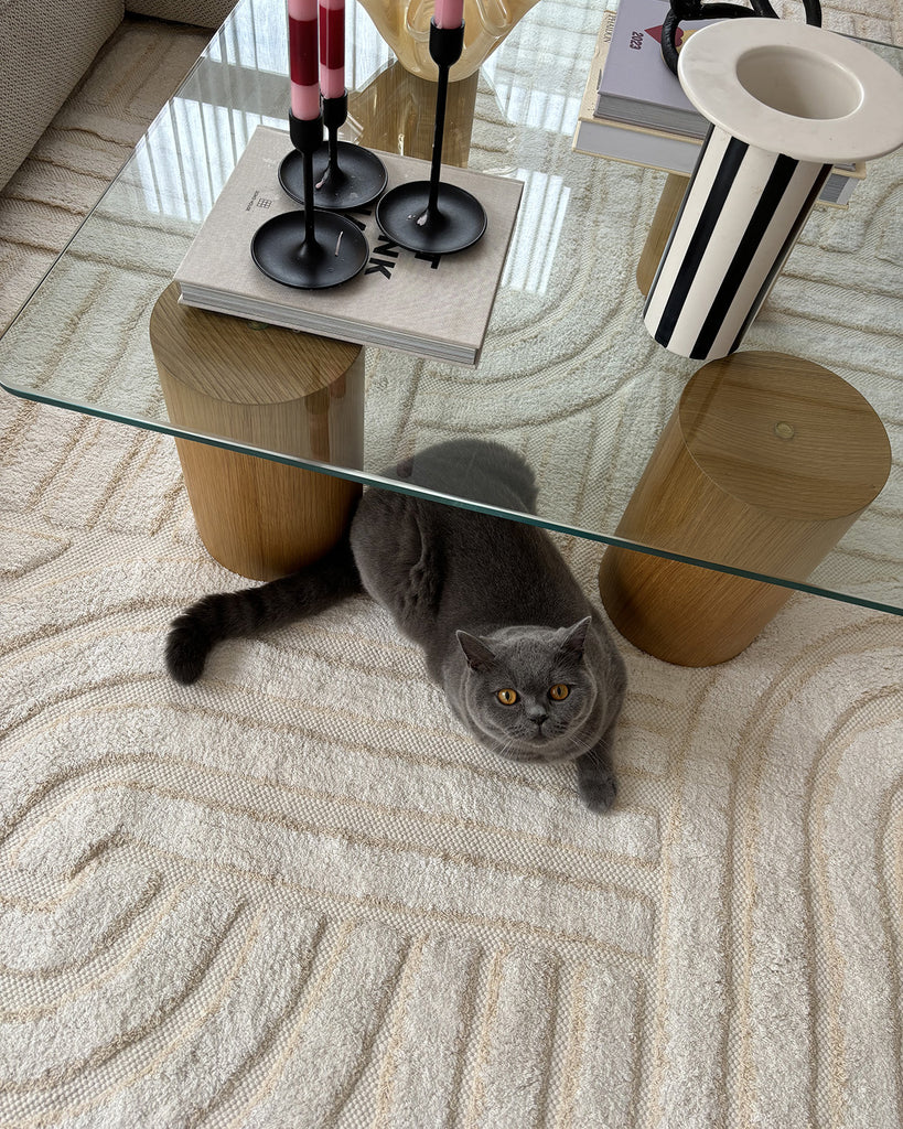 Etta Ivory Geometric Washable Rug