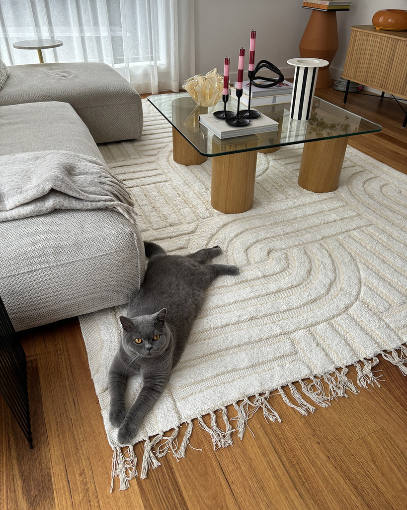 Etta Ivory Geometric Washable Rug
