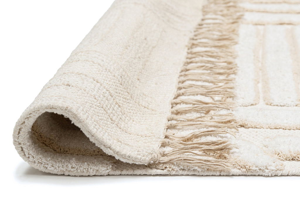 Etta Ivory Geometric Washable Bath Mat