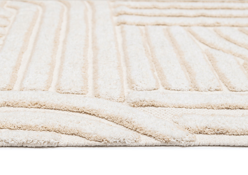 Etta Ivory Geometric Washable Bath Mat