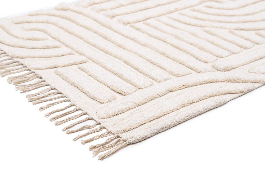Etta Ivory Geometric Washable Runner Rug