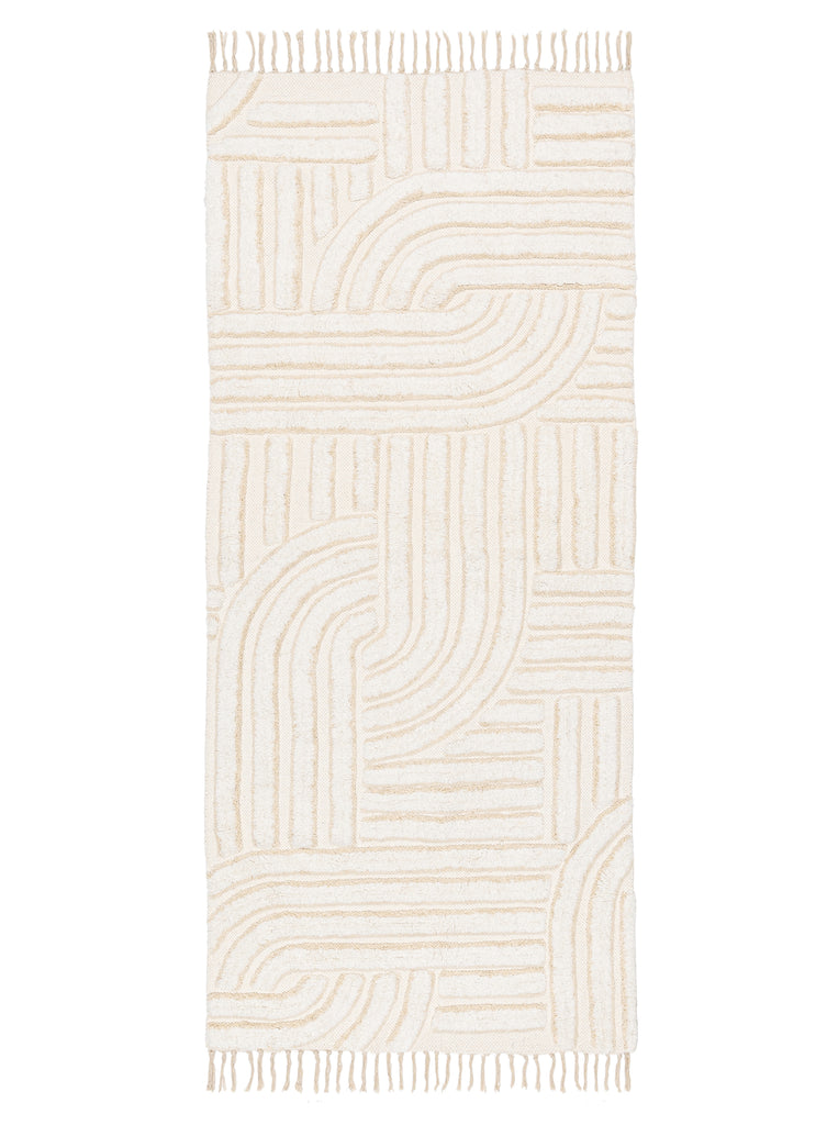 Etta Ivory Geometric Washable Bath Mat