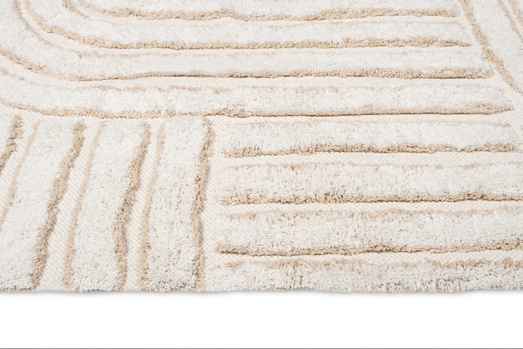 Etta Ivory Geometric Washable Rug