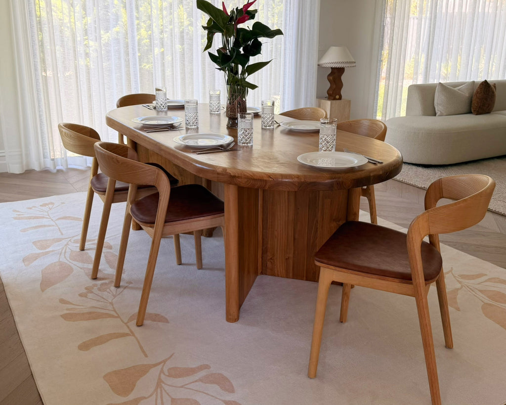 Eugenie Neutral Botanical Border Washable Rug