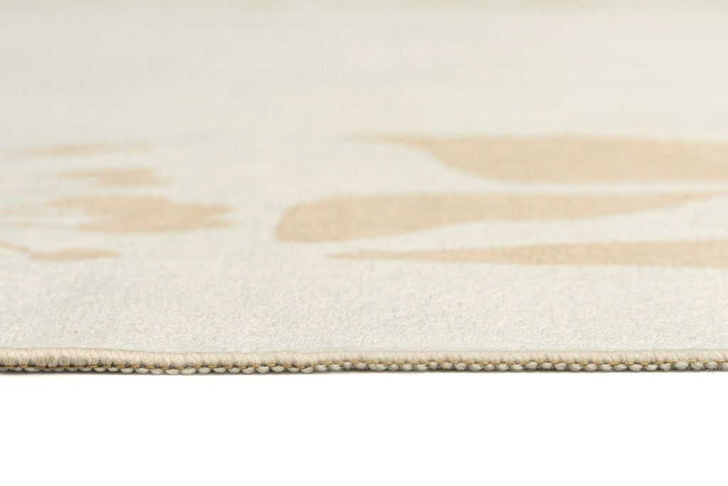 Eugenie Neutral Botanical Border Washable Rug