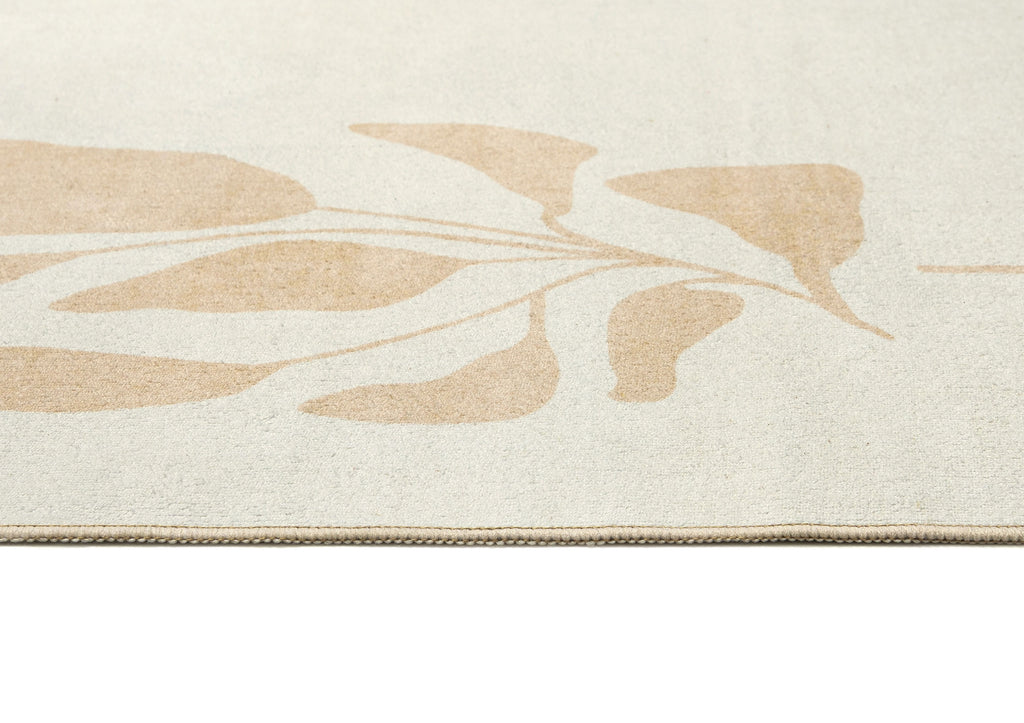 Eugenie Neutral Botanical Border Washable Rug