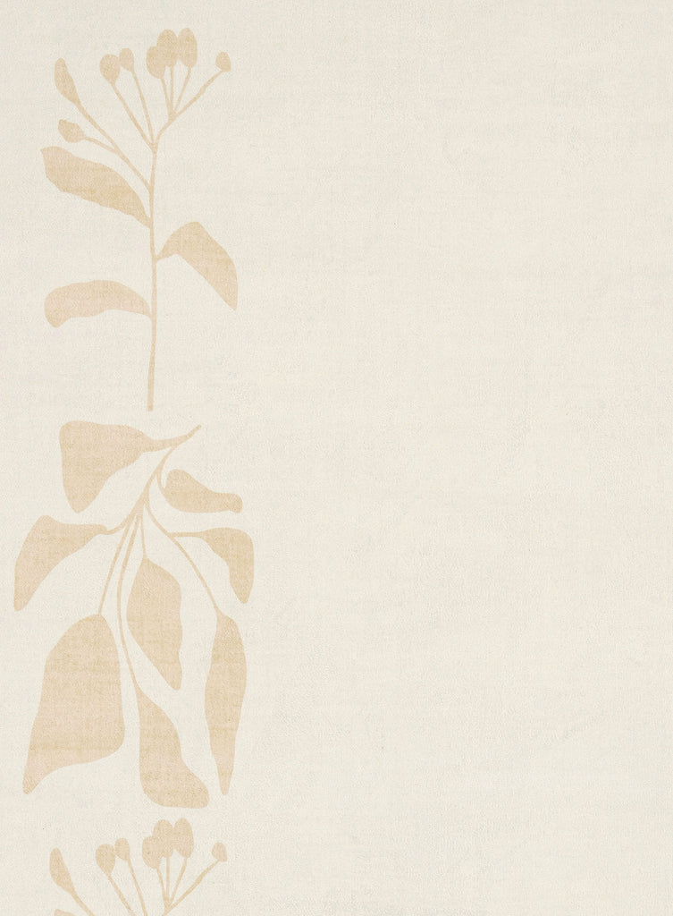 Eugenie Neutral Botanical Border Washable Rug