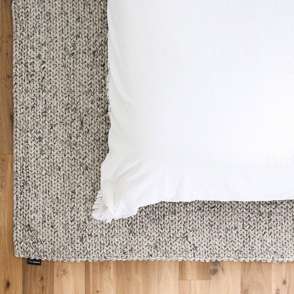 Farrah Marble Grey Braided Wool Rug