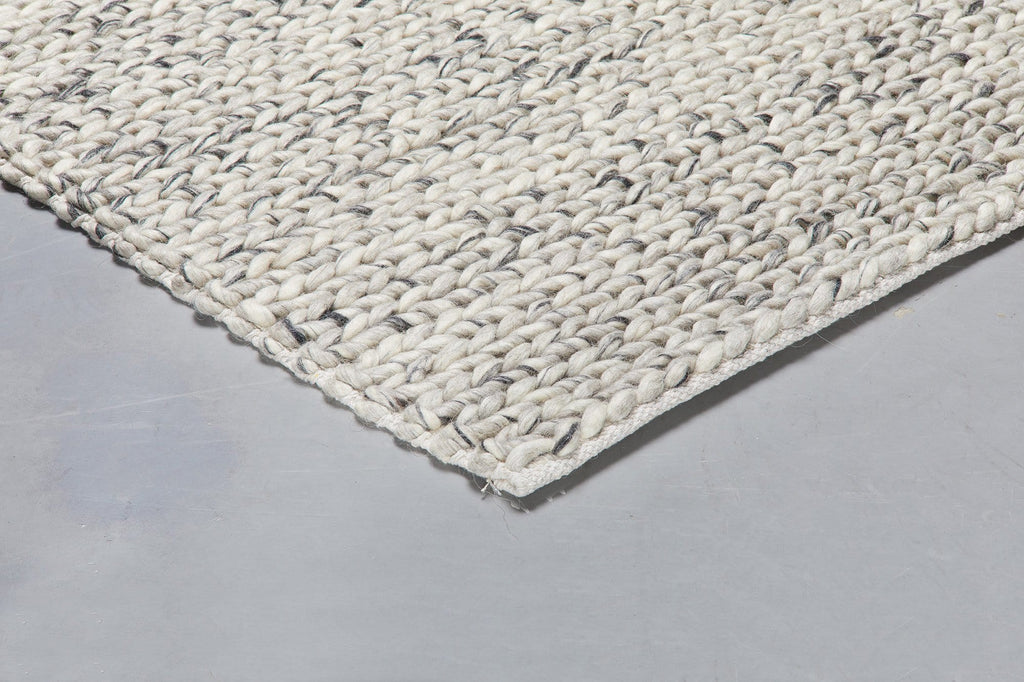 Farrah Marble Grey Braided Wool Rug