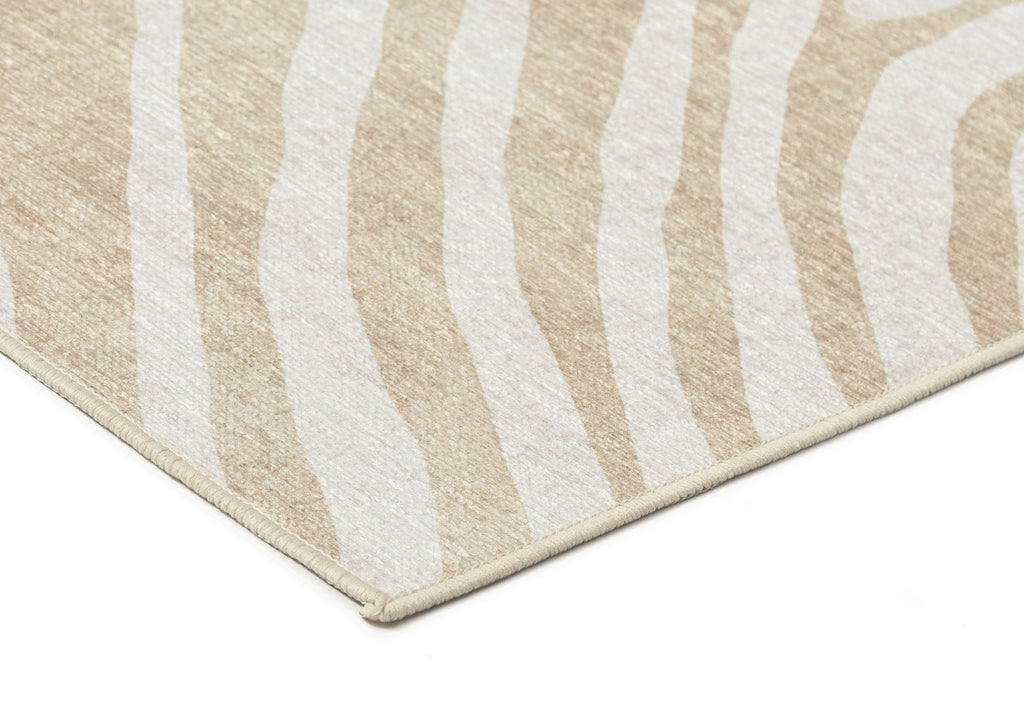 Faya Beige Palm Print Washable Rug