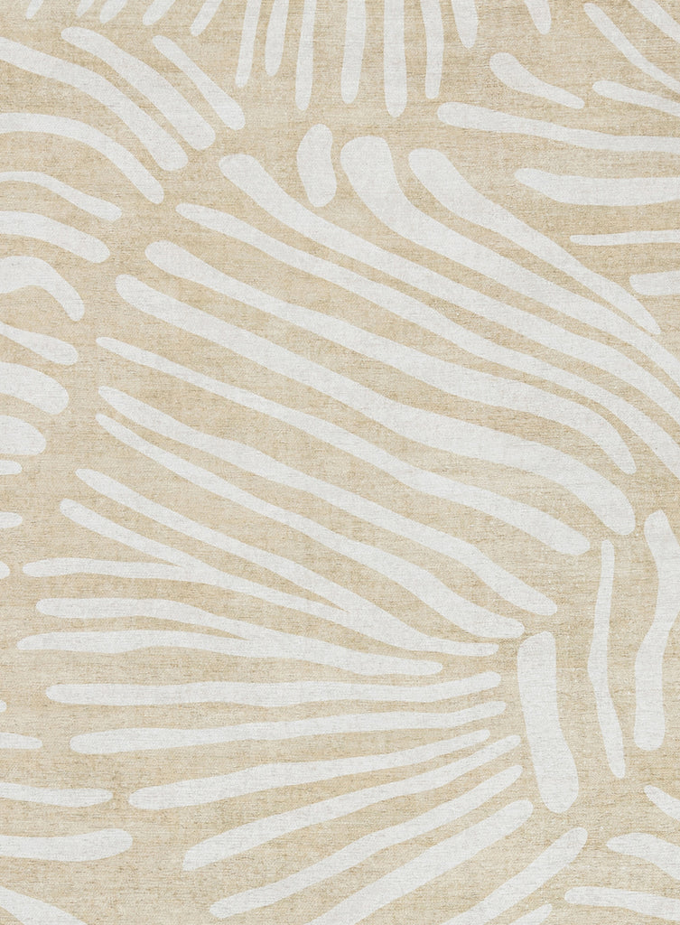 Faya Beige Palm Print Washable Rug